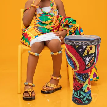 Африканский музыкальный инструмент красочный ручной барабан ПВХ перкуссия джембе для начинающих