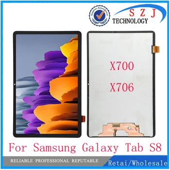 11-дюймовый Оригинальный ЖК-дисплей Для Samsung Galaxy Tab S8 SM-X700 X706 X706B X706U X706N ЖК-дисплей + Дигитайзер с сенсорным экраном В Сборе