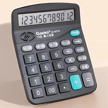 12-разрядный Электронный калькулятор на реальных солнечных батареях, большой экран, двойной источник питания, Финансовый калькулятор с батареей