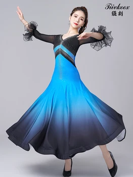 2023 Женское Новое Платье для Бального Вальса, современного танца, Стандартная одежда для Танцев 9044