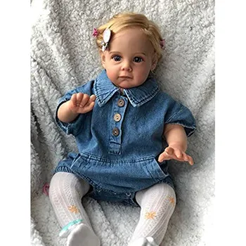 24-Дюймовая Возрожденная Кукла для малышей Maggi Sweet Toddler Gilr Куклы со Светлыми Волосами 3D-Роспись Кожи со множеством Деталей Вен Bebe Reborn