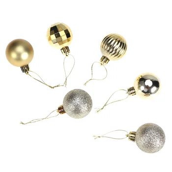 34 Шт., набор украшений для Рождественских шаров, Небьющиеся подвесные шары для Рождественской елки, украшение для праздничной свадебной вечеринки (золотой)
