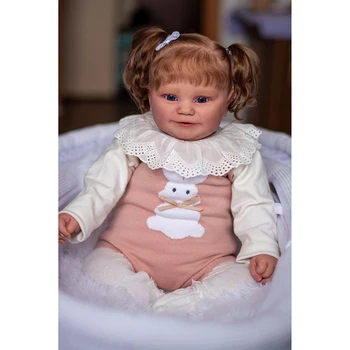60 см Кукла-Реборн Мэдди Милая девочка с укоренившимися волосами, популярная для малышей мягкая кукла для объятий, высококачественная кукла