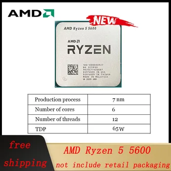 AMD new Ryzen 5 5600 amd R5 5600 pc gamer cpu 65 Вт DDR4 Аксессуары для настольных компьютеров Поддержка процессора Игровой Процессорный Сокет AM4 без кулера