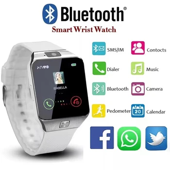 DZ09 Bluetooth Смарт-часы 2G Sim TF камера Спортивные водонепроницаемые наручные часы GSM Телефон с большой емкостью Sim SMS Smartwatch Профессиональные