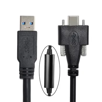 Jimier 8 метров USB 3.1 Type-C с двумя винтами, фиксирующимися к стандартному кабелю передачи данных USB3.0 Тип крепления для камеры-рекордера