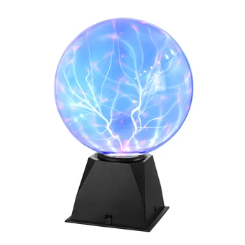 LEDMOMO 8-дюймовый сенсорный Плазменный шар, лампа, Звуковая сфера, Глобус, новинка, игрушка для детей с вилкой ЕС (синий свет)