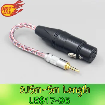 LN007726 16-Жильный Серебристый кабель OCC OFC Со Смешанной Оплеткой Для 3,5 мм 2,5 мм 4,4 мм 6,5 мм Преобразователя Типа C В XLR с 4-полюсной Розеткой