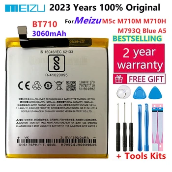 Meizu 100% Оригинальный Аккумулятор 3060 мАч BT710 Для Meizu M5c M710M M710H M793Q Blue A5 Для Телефона Высокого Качества + номер отслеживания
