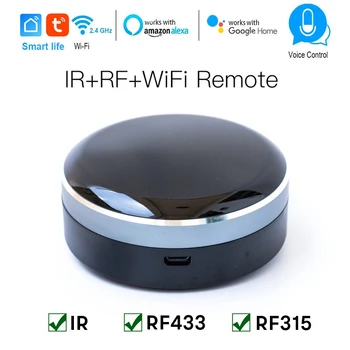 RF IR 2 в 1 Умный Пульт Дистанционного Управления Tuya WiFi Универсальный Инфракрасный Контроллер Работает с Alexa Google Home Siri