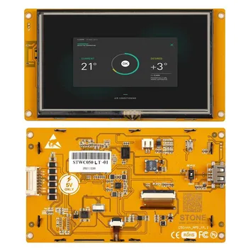Stone 5 Smart HMI LCD выполняет все основные функции текстовый дисплей, отображение изображений, кривой дисплей, сенсорная функция, Видео и аудио