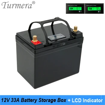 Turmera 12 В 33A Коробка для хранения Аккумуляторов Ручной ЖК-индикатор Использования в 18650 26650 32700 Lifepo4 Литий-ионный Заменить 12 В Свинцово-кислотный Аккумулятор