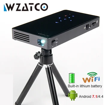 WZATCO CT50S Мини Портативный Умный Домашний Кинотеатр Карманный Android 7.1.2 Wifi Мини HD светодиодный Проектор Для Проектора Full HD1080P MAX 4K