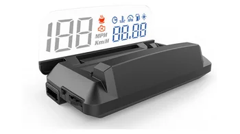 Автоматическое зеркало HUD OBD GPS Сигнализация превышения скорости миль/ч, температура воды OBD2, головной дисплей GPS для автомобиля HUD