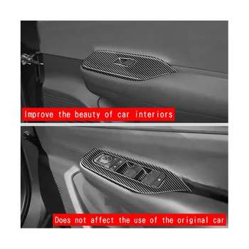 Автомобильные накладки на внутреннюю дверь из углеродного волокна, подлокотник, Оконное стекло, рамка переключателя, панель, 4 шт. для Prius 60 серии 2022 2023