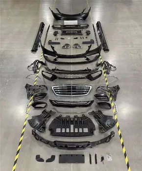 Автомобильный объемный обвес переднего бампера для Mercedes-Benz S class W222, модифицированный S63 S56, передняя решетка радиатора, рамка крышки противотуманного фонаря