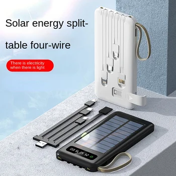 Банк солнечной энергии 30000 мАч, автономный мобильный источник питания 2.1A, быстрый ввод и вывод, кронштейн для мобильного телефона, Аккумуляторная лампа