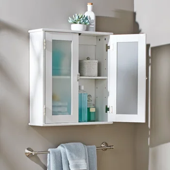 Белый Настенный шкаф для ванной комнаты с 1 регулируемой полкой, шкаф для хранения мебели для дома Better Homes & Gardens Harborough