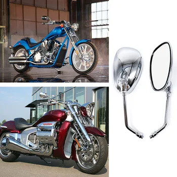 Боковое зеркало мотоцикла для 150cc-1200cc Универсальных очков заднего вида Chooper Street Bike Motos Espejos с резьбой 10 мм, Хром