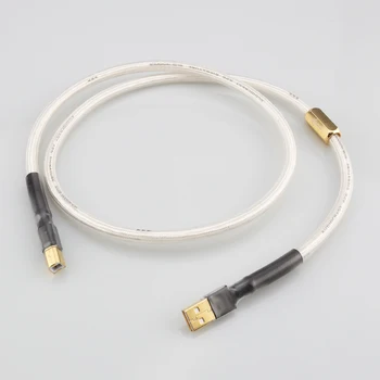 Высококачественный USB-кабель Audiocrast A26 с посеребренным покрытием QED Hifi, Высококачественный USB-кабель для передачи данных 6N OCC Типа A-B DAC
