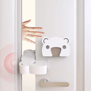 Дверной зажим для безопасности ребенка с мультяшными животными, утолщенный дверной упор, защита от защемления рук, защита пальцев детей, белая дверная заглушка из ЭВА