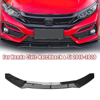 Дефлектор Для Губ Переднего Бампера с Рисунком из Углеродного Волокна, Защита Нижнего Спойлера кузова Для Honda Civic Hatchback & Si 2016-2021