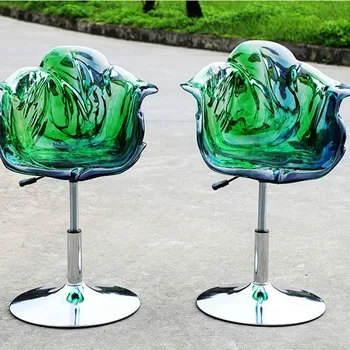 Зеленые красивые Металлические обеденные стулья с подлокотниками в Скандинавском стиле, Дизайнерские Напольные обеденные стулья, Современные аксессуары для дома Sedia Da Pranzo