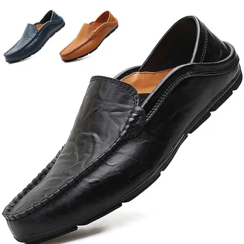 Итальянская мужская обувь Повседневные Роскошные брендовые Летние мужские Лоферы Мокасины из натуральной кожи Легкие Дышащие слипоны-лодочки 2023
