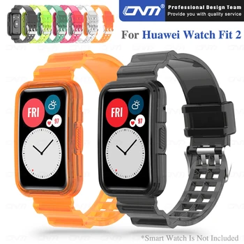 Кристально чистый ремешок для часов Huawei Watch Fit 2 Smart Band, защитный бампер, сменный ремешок, Аксессуары для силиконовых браслетов