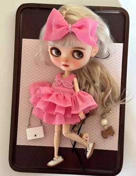 Кукла Дюла Одежда Платье Розовая юбка для девочек Blythe Qbaby ob24 ob22 Azone Licca ICY JerryB 1/6 Bjd Кукла