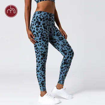 Леггинсы для йоги с леопардовым принтом, Однотонные женские спортивные штаны, спортивная одежда с высокой талией, Леггинсы для бега, одежда для фитнеса