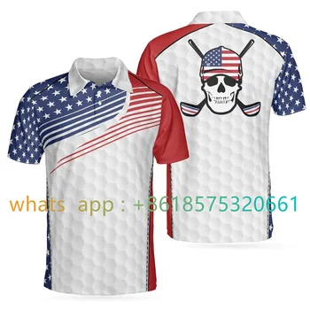 Летняя футболка для гольфа в США, мужская классическая модная повседневная футболка с коротким рукавом, пуговицы на лацканах, спортивная дышащая одежда, рубашка для гольфа