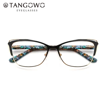 Металлическая оправа для женских очков TANGOWO Ретро Круглые Компьютерные очки для Глаз Оправа для очков Близорукость Дальнозоркость Рецептурные Оптические очки