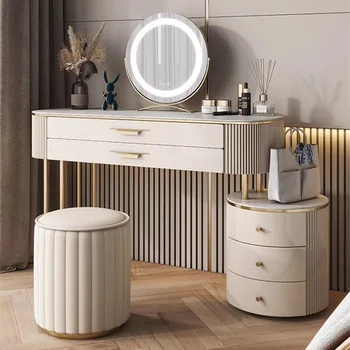 Мобильный Туалетный столик в Скандинавском Стиле, Прикроватные светильники для Роскошных Спален, Туалетный столик с зеркалом, Туалетный столик для туалетного столика
