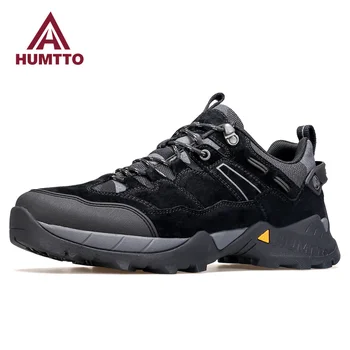 Мужская походная обувь HUMTTO, роскошные дизайнерские кроссовки для скалолазания, Треккинга, Мужские кожаные уличные мужские спортивные защитные рабочие ботильоны