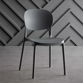 Набор обеденных стульев из скандинавского пластика для салона, стул для укладки, Обеденный стул, экономящий офисное пространство, мебель для одного стула