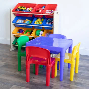 Набор столов и стульев для малышей из 5 предметов-начальный Набор столов и стульев для малышей из 5 предметов-начальный 3
