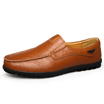 Новая комфортная повседневная обувь Tsutsu из мягкой кожи в деловом стиле, мужская кожаная обувь для вождения на большой мягкой подошве из воловьей кожи