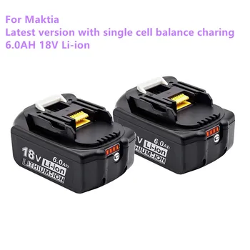 Новая оригинальная Аккумуляторная Батарея Makita 18V 6000mAh для Электроинструментов со светодиодной литий-ионной Заменой LXT BL1860B BL1860 BL1850 BL 1830