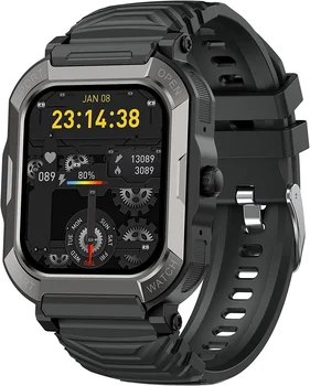 Новые военные умные часы Bluetooth Call для мужчин Android iPhone Водонепроницаемые спортивные часы Тактический трекер здоровья и фитнеса для Xiaomi