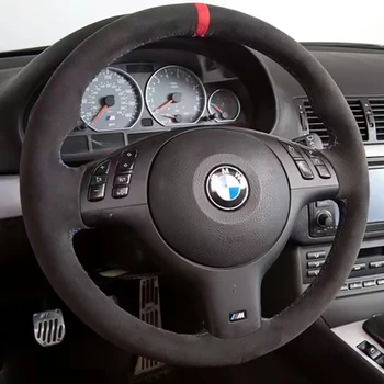 Оплетка на руль для BMW M Sport E46 330i 330Ci E39 540i 525i 530i M3 M5 E46 2000-2006 года Выпуска Funda Volante Ручной работы