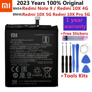 Оригинальный Аккумулятор телефона Xiaomi BN54 BM4S для Xiaomi Redmi Note 9 Note9 Redmi 10X 4G Redmi 10X5G 10X Pro 5G Оригинальный Аккумуляторный Инструмент