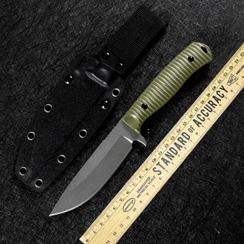 Открытый охотничий нож с фиксированным лезвием высокой твердости DC53, лезвие с точкой падения, ручка G10, военный походный приключенческий 539GY прямой нож