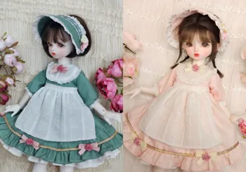 (Отправлено в феврале 2023) Платье для куклы Bjd розово-зеленая юбка в стиле Лолиты 30 см из игрушечной ткани (подходит, Azone, ICY, JerryB, аксессуары для кукол 1/6)