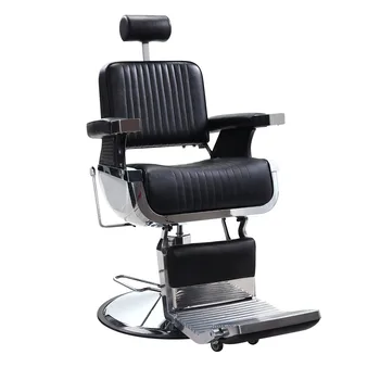 Парикмахерское кресло из сложной кожи, регулируемое по высоте, с возможностью наклона на 45 ° и поворота на 360 °, Парикмахерское кресло, оборудование для салона красоты, черное [US-W]