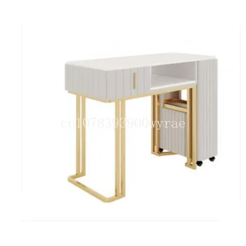 Простой Современный Мраморный Двойной Маникюрный салон, Одинарный двойной Маникюрный стол, набор маникюрных столов и стульев