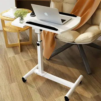 Регулируемый Стол для ноутбука с Вращающимся Колесом, Стоящий Стол для ноутбука, Подъемный Стол для Прикроватного дивана