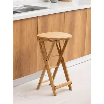 Складной табурет, бытовой портативный, экономящий пространство, высокий табурет, складной стульчик для кормления, барный стул из массива дерева, кухонный столик для мытья посуды