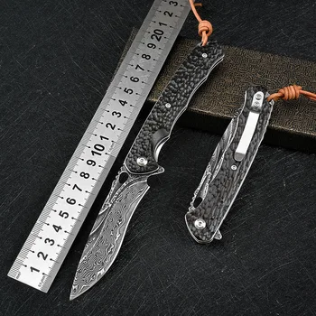 Складные Ножи с эбонитовой ручкой VG10 из Дамасской стали, Карманный складной нож для Флиппера, Тактический Военный Охотничий нож для выживания в Кемпинге