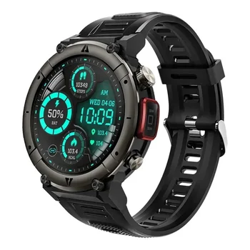 Смарт-часы Мужские S100 Фонарик Bluetooth Вызов Музыка 1,45 Дюймовый Экран Фитнес-трекер Мониторинг здоровья Спорт на открытом воздухе Умные Часы